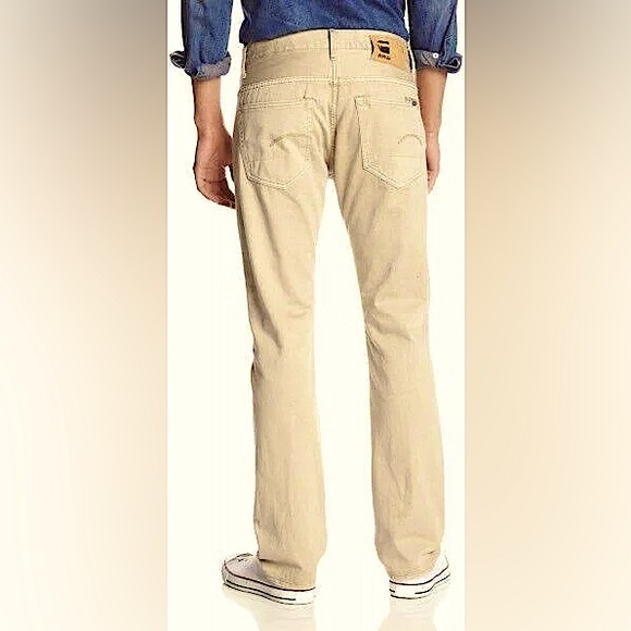 G -star Raw 3301 Straight Khaki Crème Jeans Pants - Picture 1 of 6